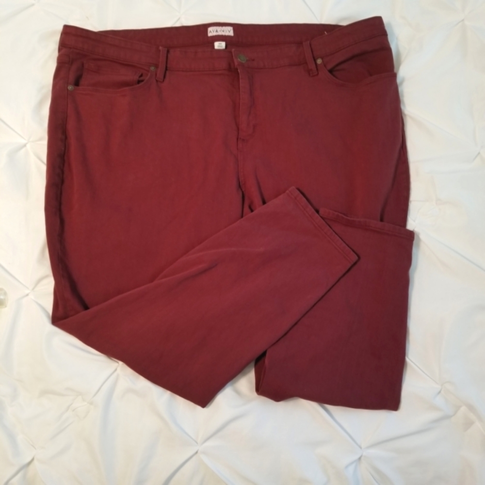 Ava & Viv Burgundy Skinny Jeans 26W